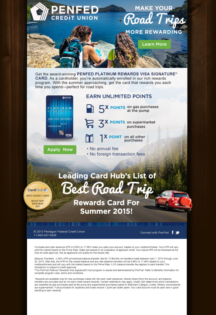Email Campaign: Best Road Trip – Visa Signature® Rewards
